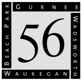 District 56 Logo: Gurnee, Wadsworth, Waukegan, Beach Park